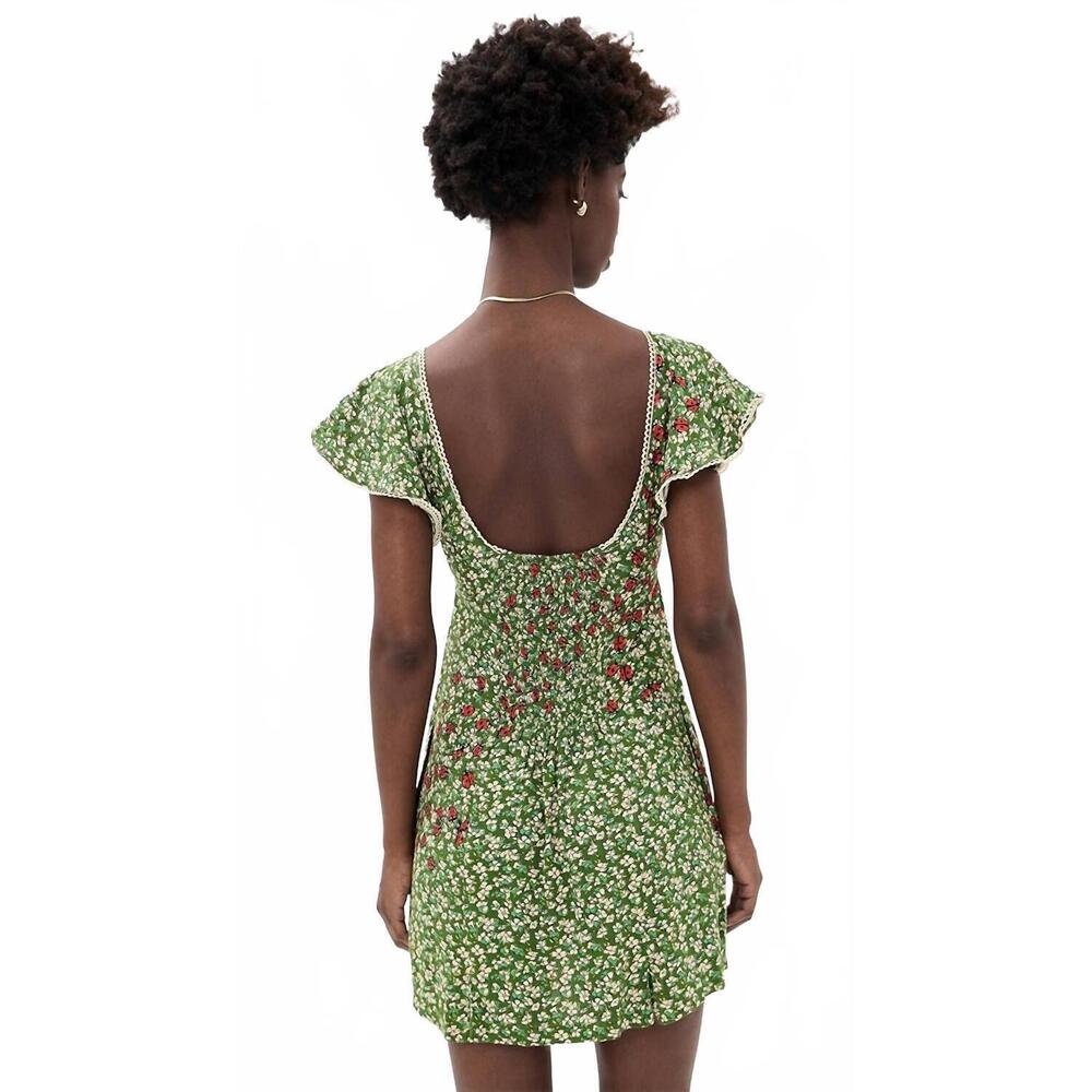 NEW FREE PEOPLE back road mini dress in forest green - Picture 4 of 4